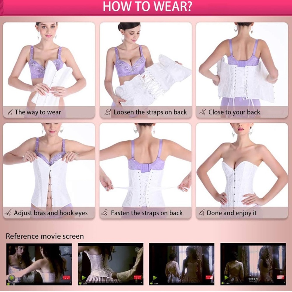 EVAbaby SZ XXL Women’s Sexy Floral Boned Corset Overbust Body Shaper Bustier - Picture 6 of 7